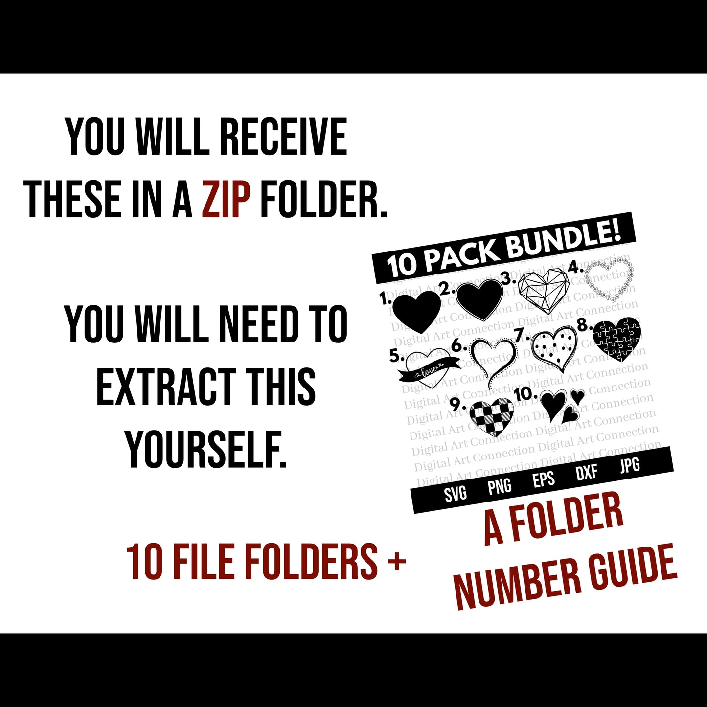 10 Pack Heart SVG Bundle