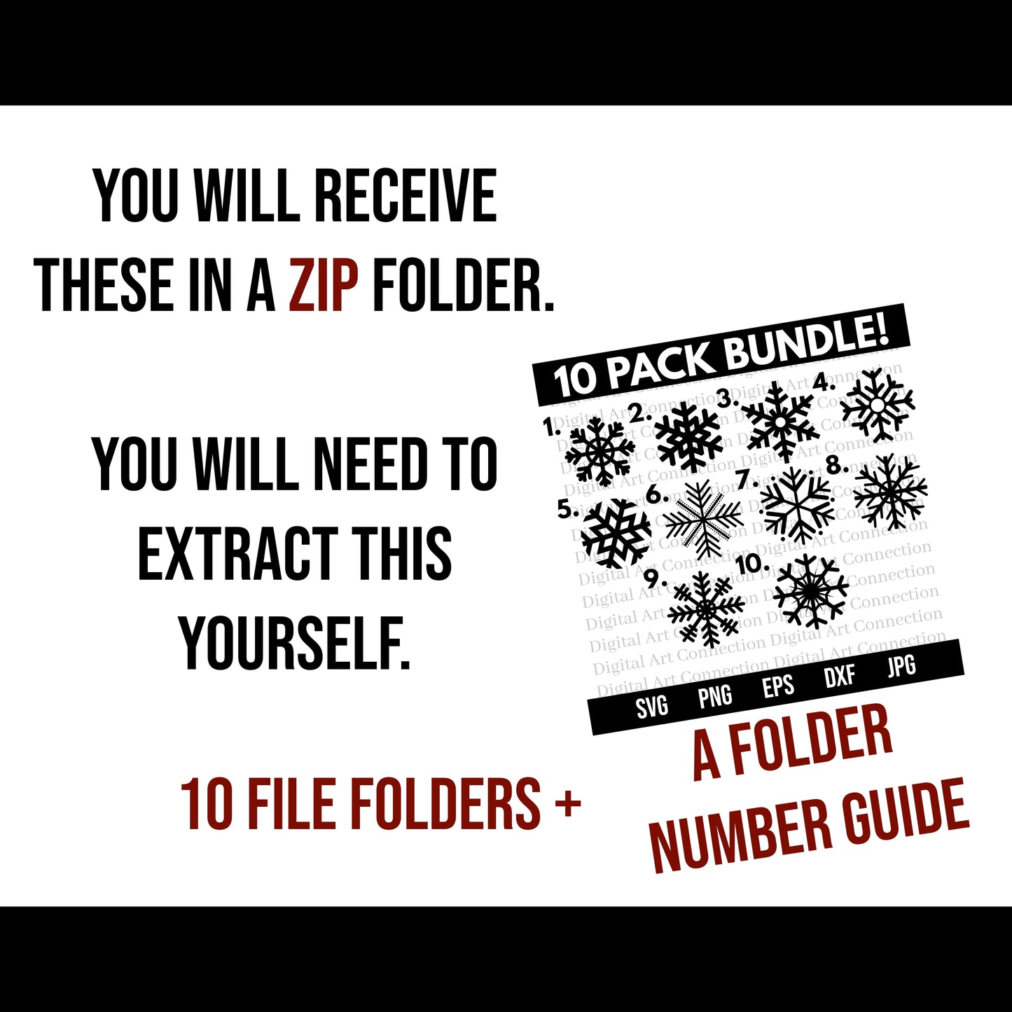 10 Pack Snowflake SVG Bundle