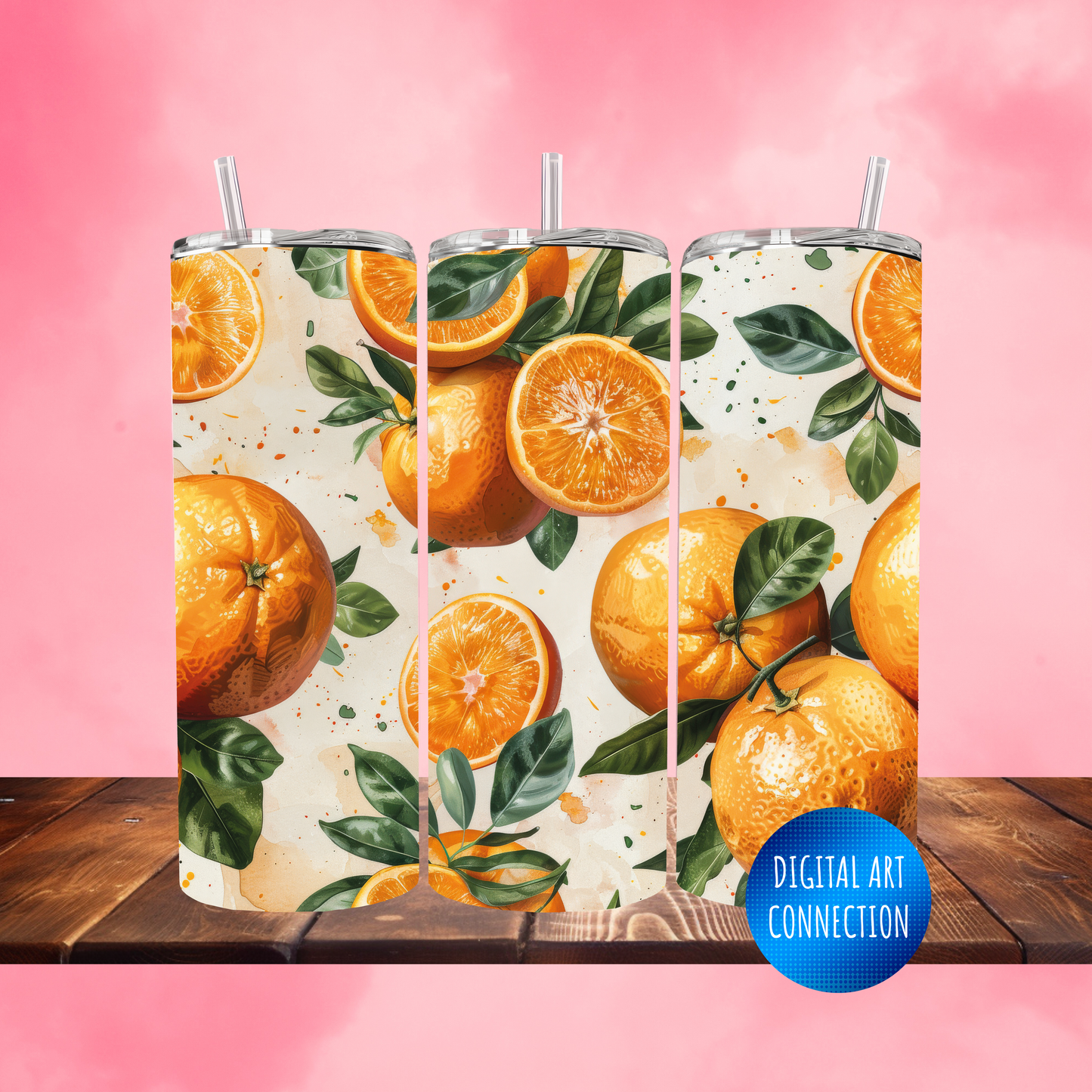 Oranges 20 Oz Skinny Tumbler Wrap