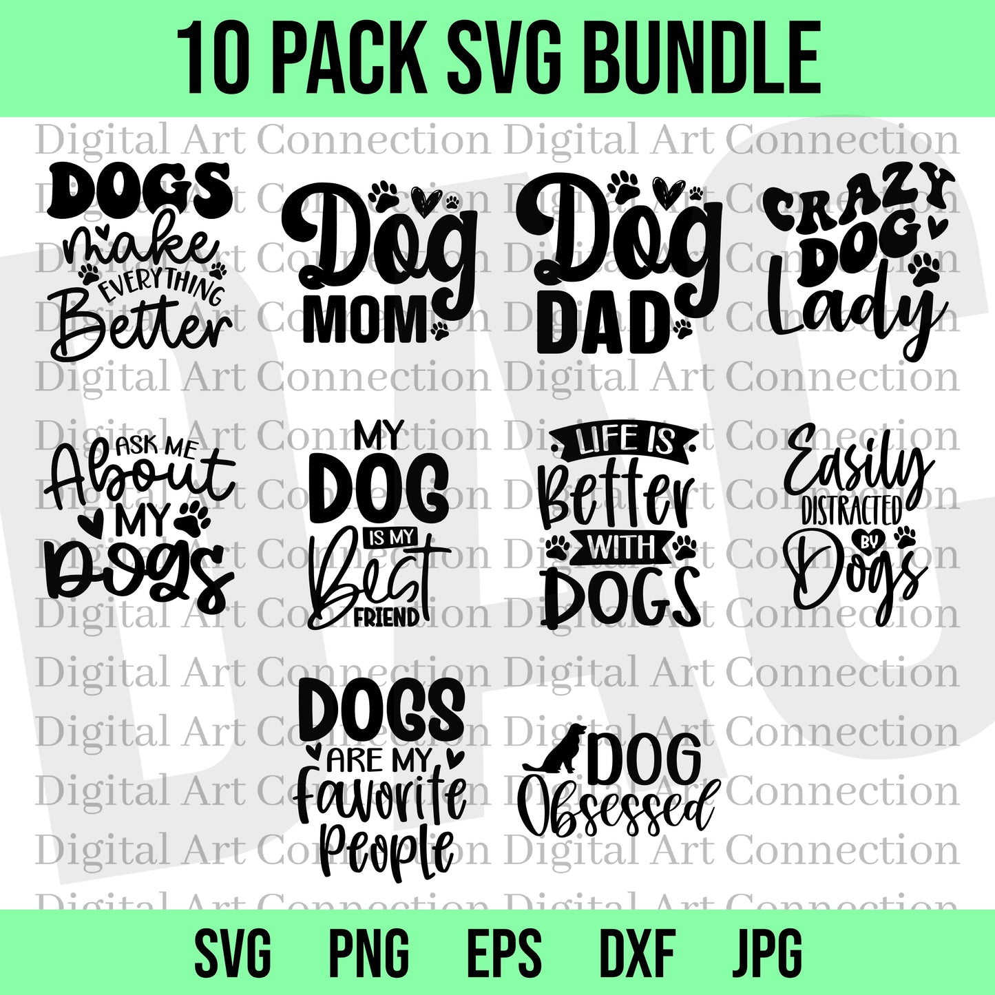 10 Pack Dog SVG Bundle