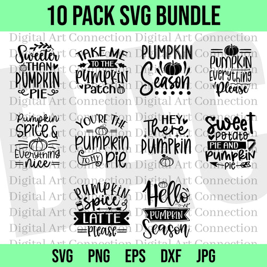 10 Pack Pumpkin SVG Bundle