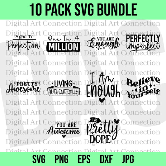 10 Pack Self Love SVG Bundle
