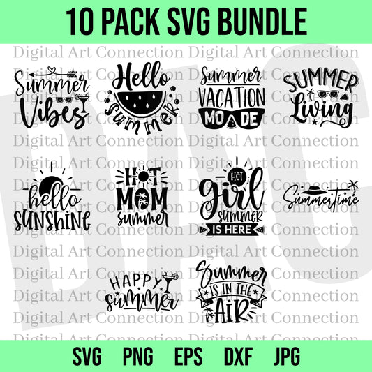 10 Pack Summer SVG Bundle