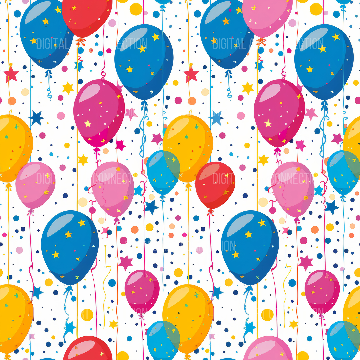 Colorful Balloons Design Seamless Digital Paper