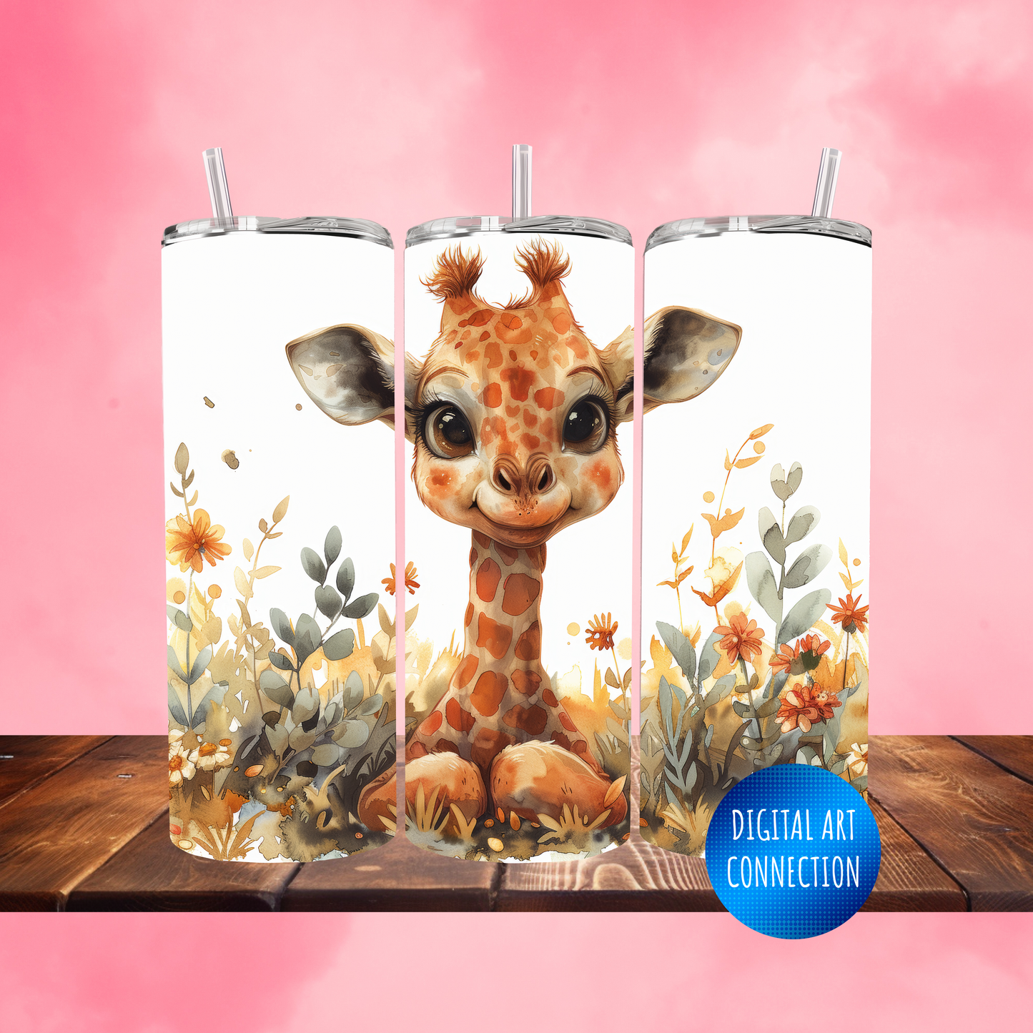 Baby Giraffe 20 Oz Skinny Tumbler Wrap