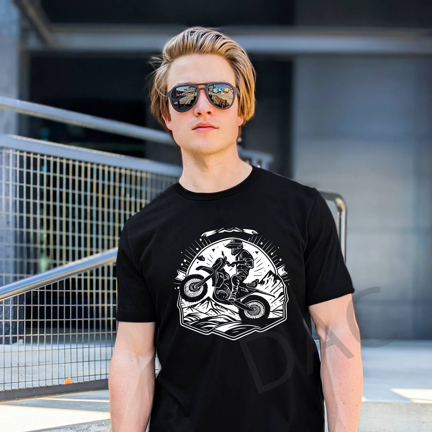 Bella Canvas 3001 Black Unisex T-Shirt Male Model Mockup