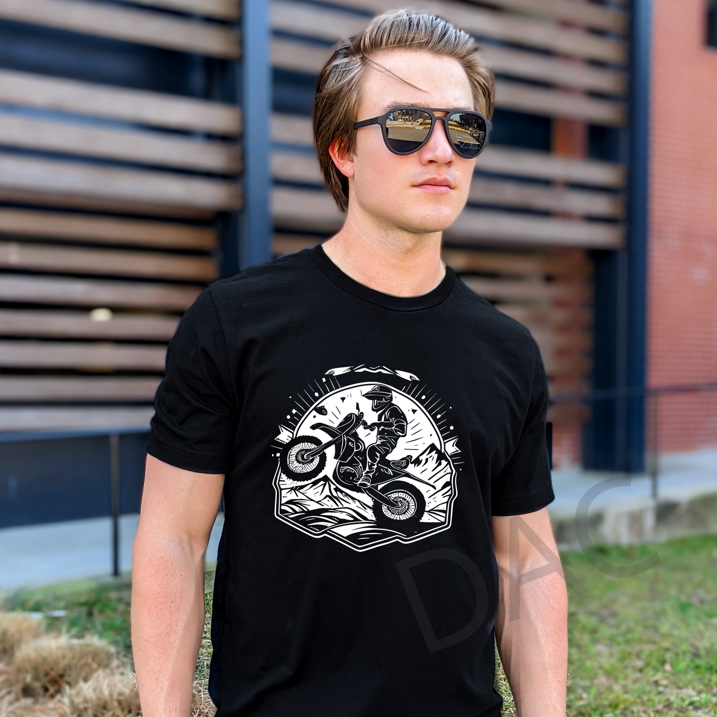 Bella Canvas 3001 Black Unisex T-Shirt Male Model Mockup