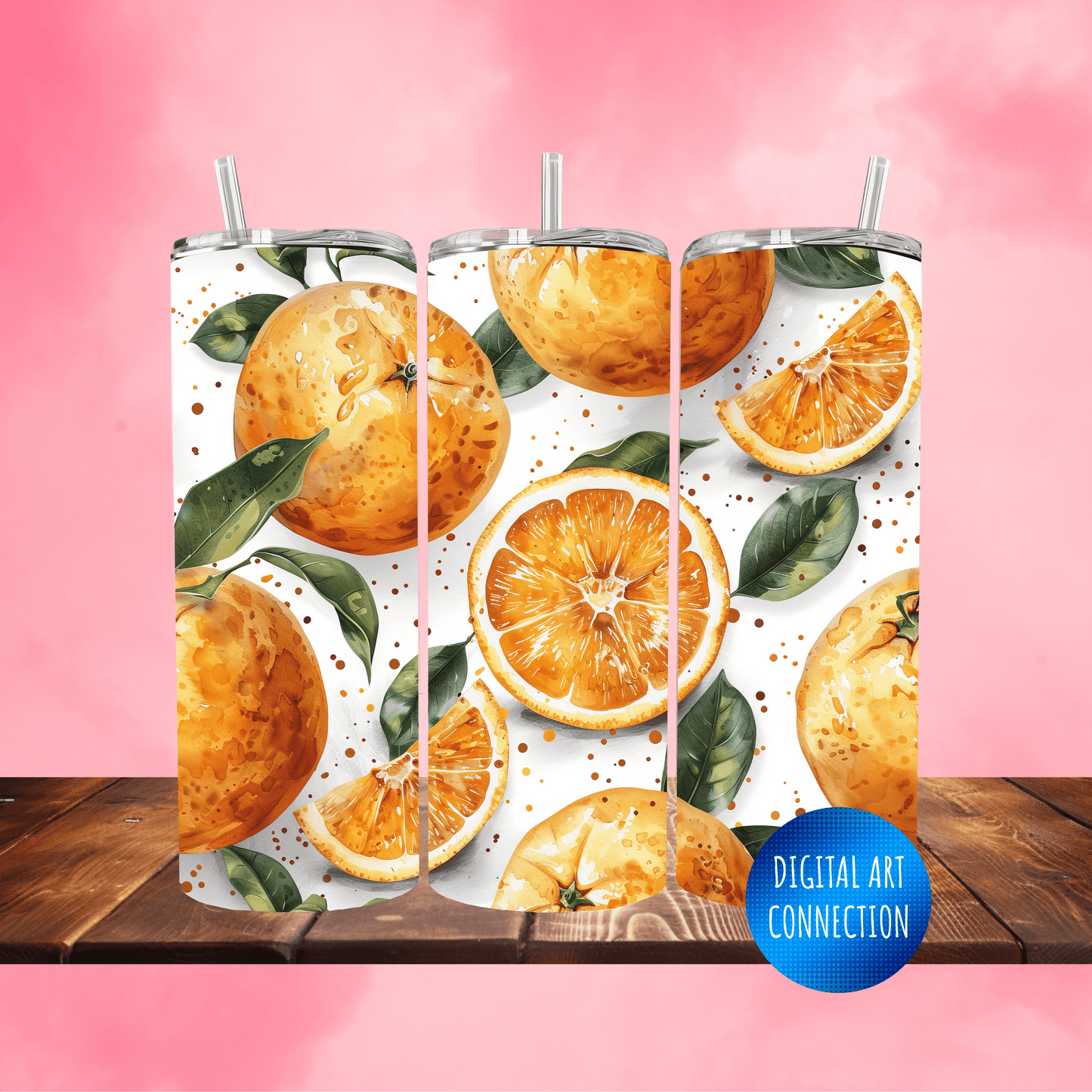 Oranges and Leaves II Oz Skinny Tumbler Wrap