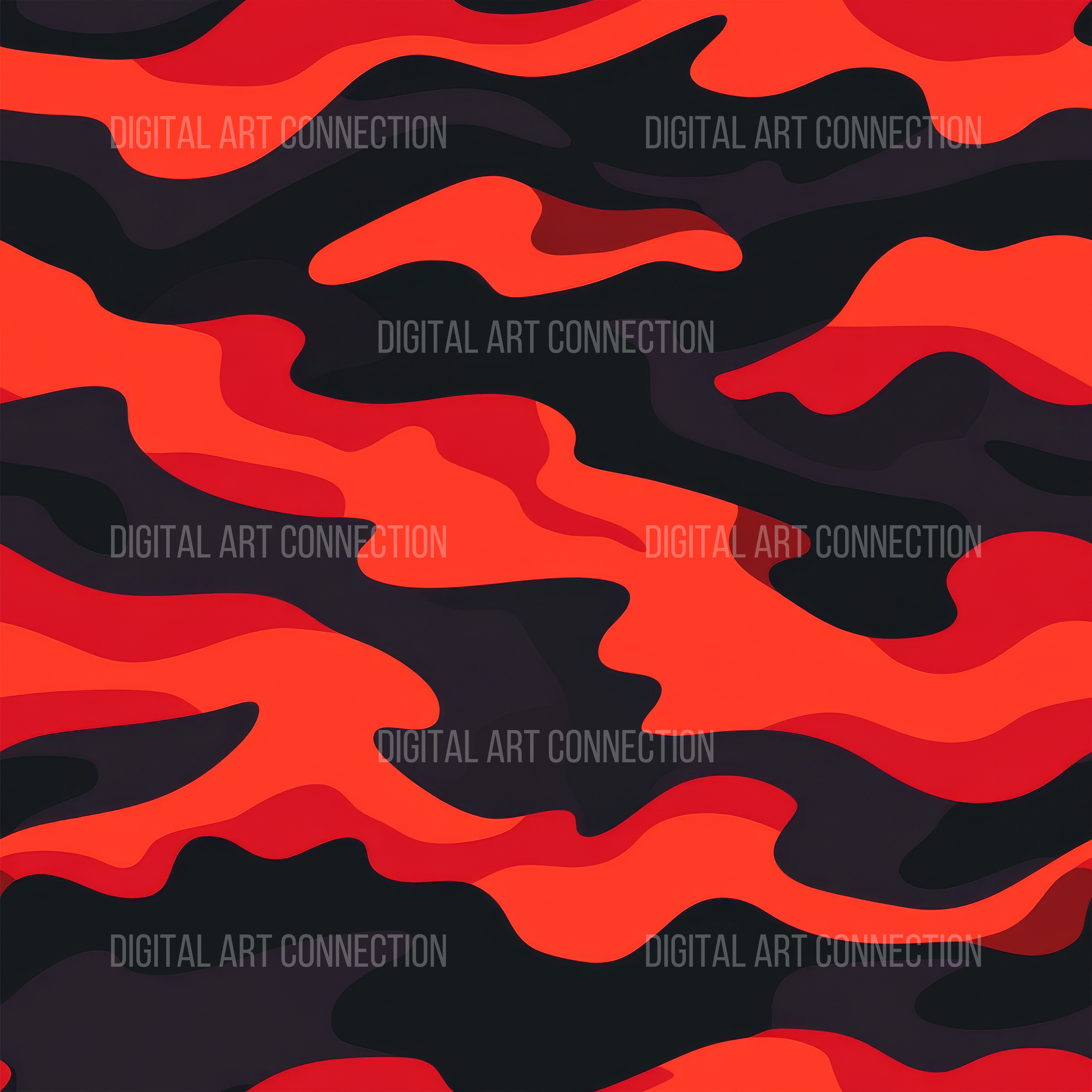 Red and Black Camouflage Design Seamless Digital Paper