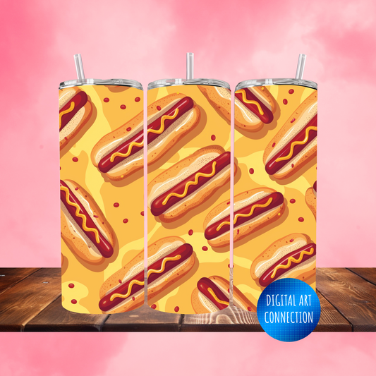 Hot Dogs 20 Oz Skinny Tumbler Wrap