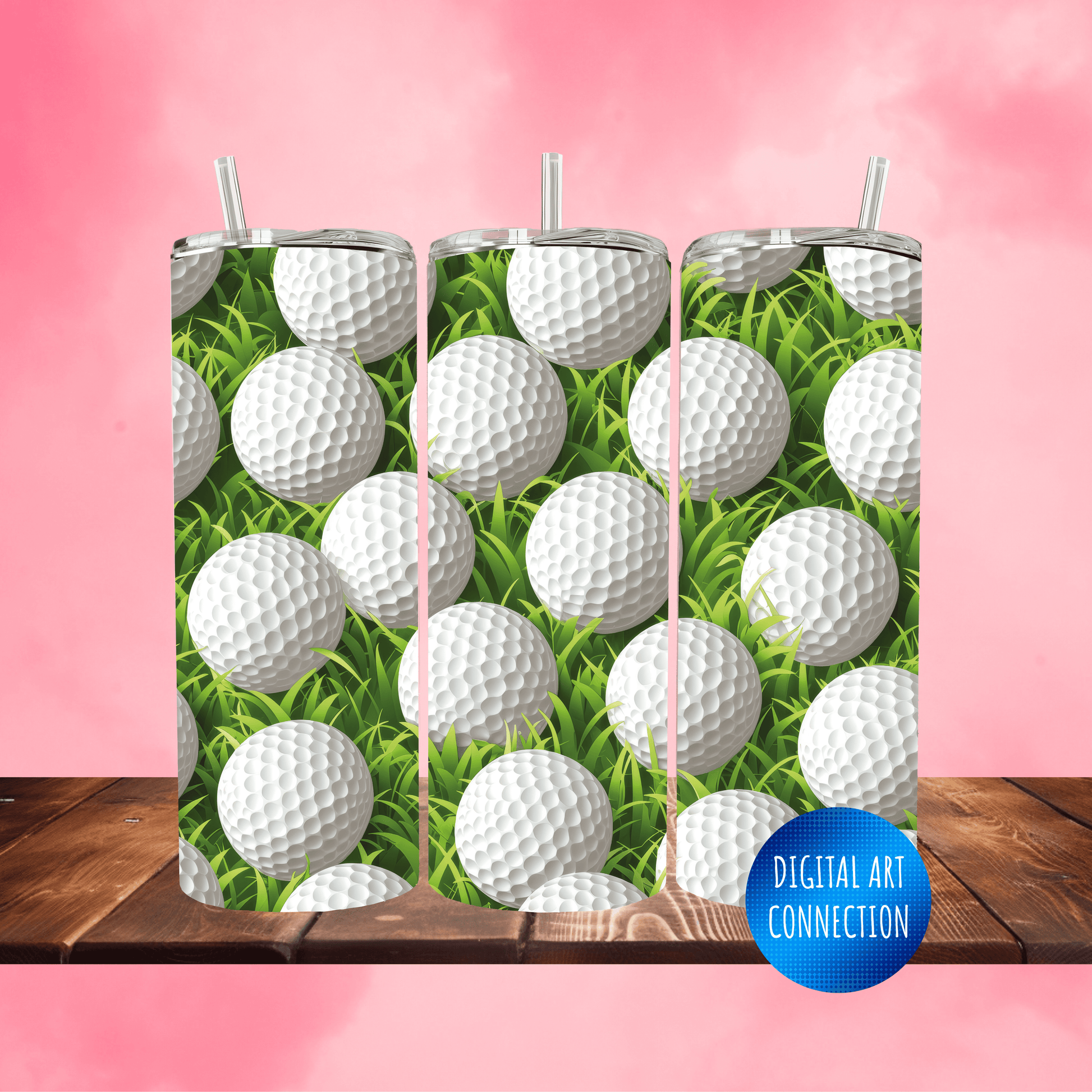 Golf Balls 20 Oz Skinny Tumbler Wrap