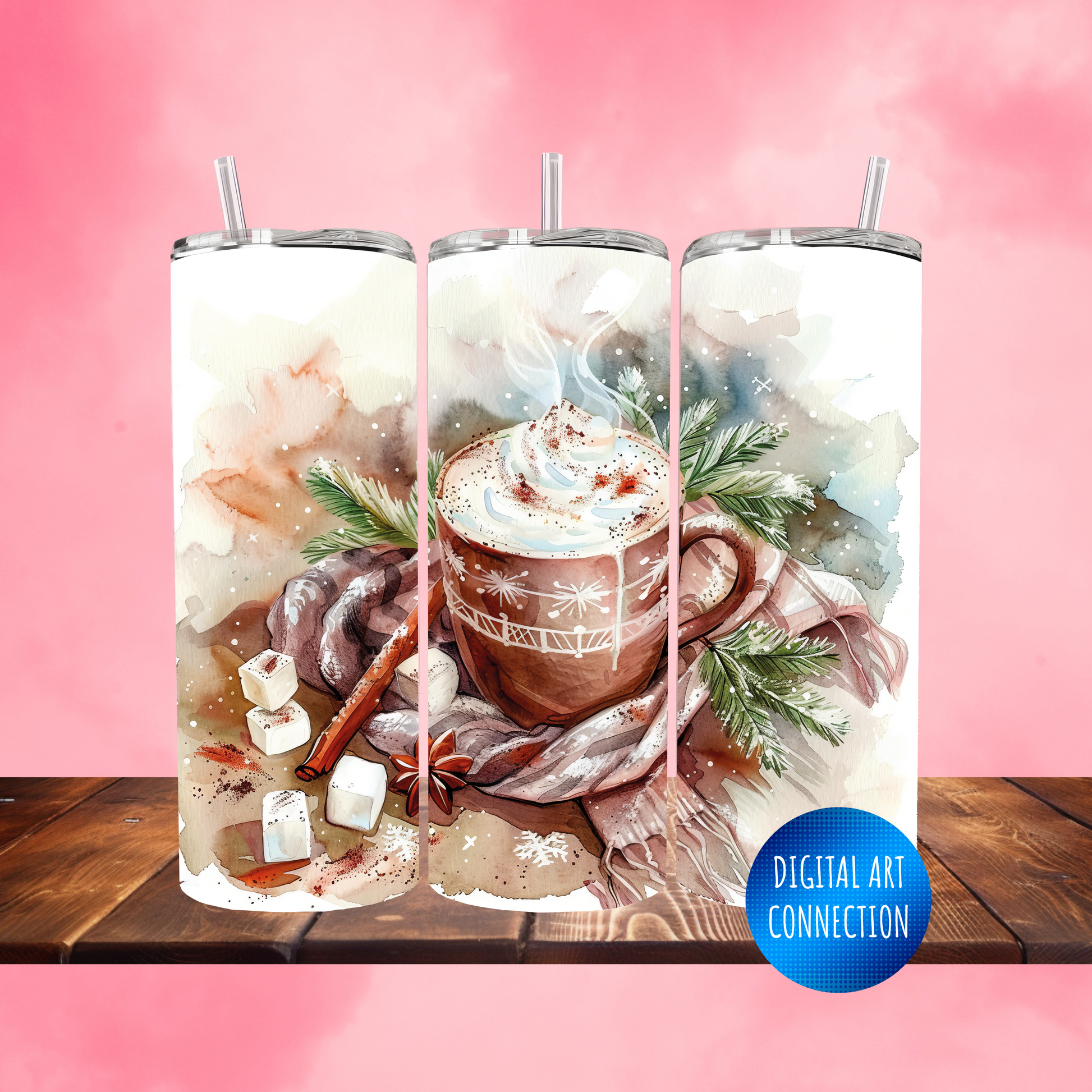 Hot Chocolate II 20 Oz Skinny Tumbler Wrap