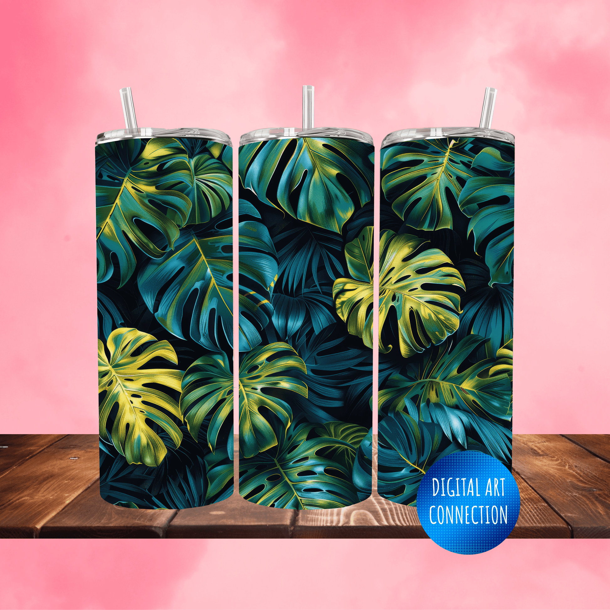 Monstera Leaves 20 Oz Skinny Tumbler Wrap