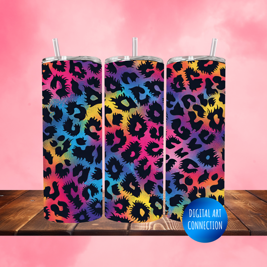 Colorful Animal Print II 20 Oz Skinny Tumbler Wrap