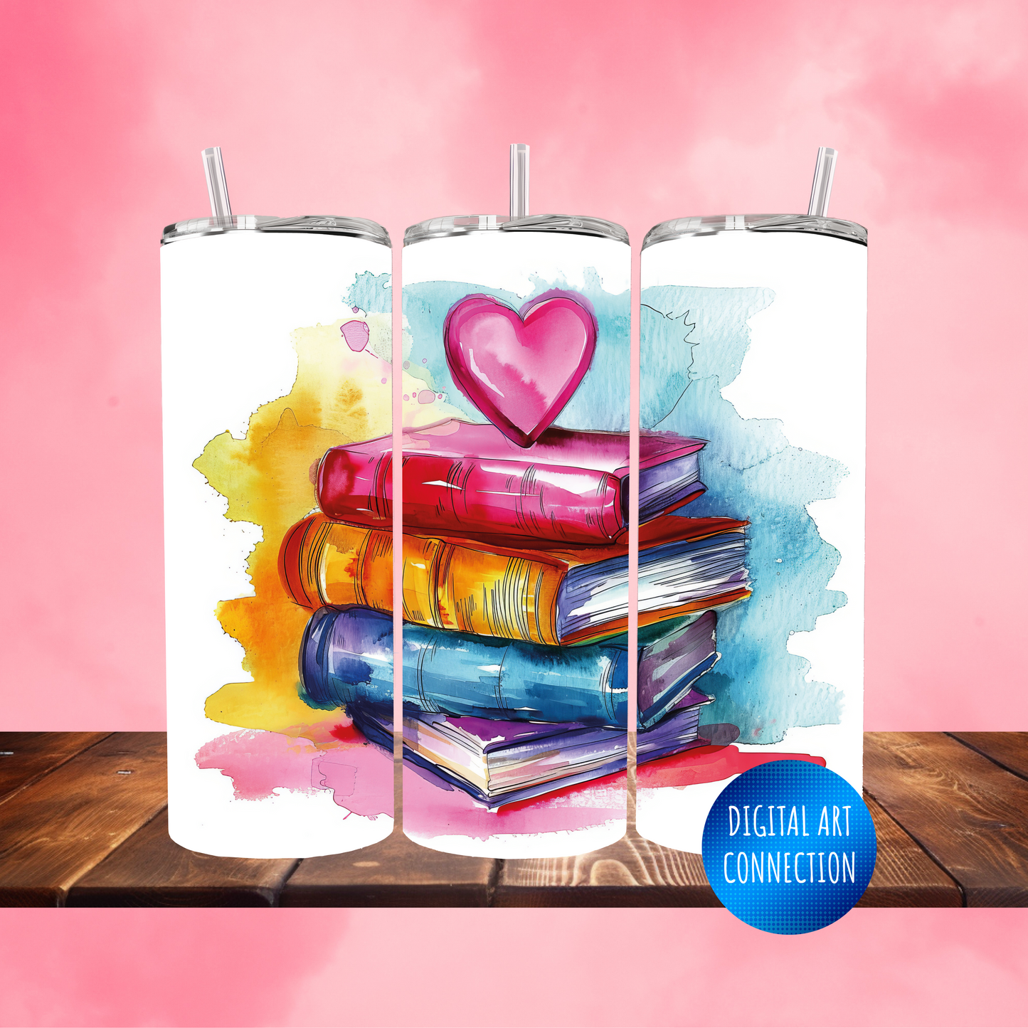 Book Love 20 Oz Skinny Tumbler Wrap