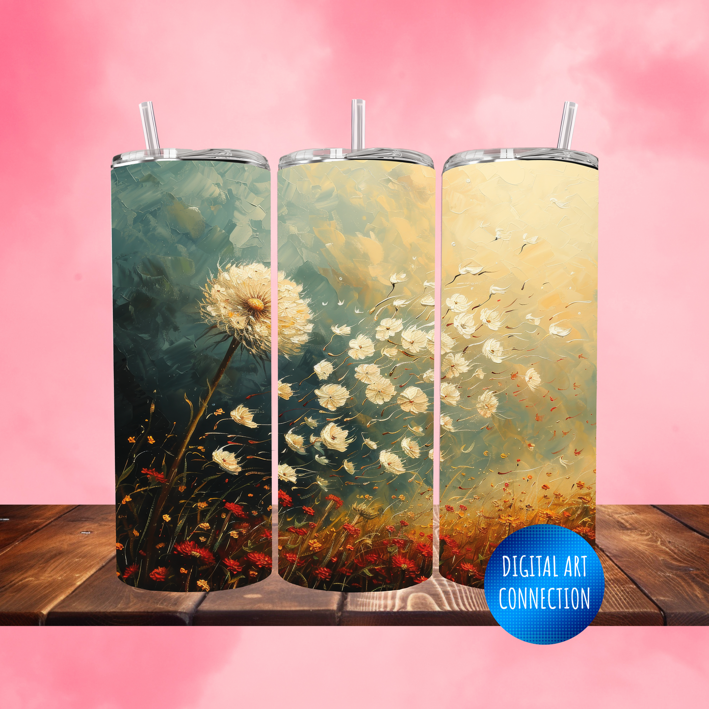 Dandelion in the Wind 20 Oz Skinny Tumbler Wrap