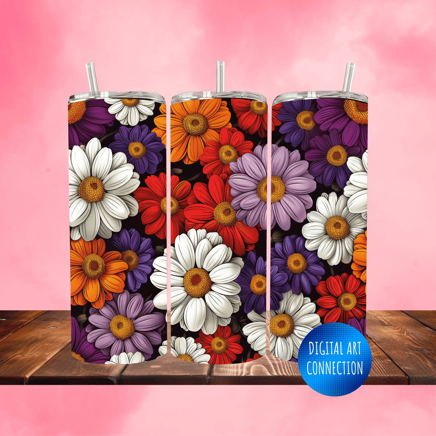 Daisy Flowers 20 Oz Skinny Tumbler Wrap