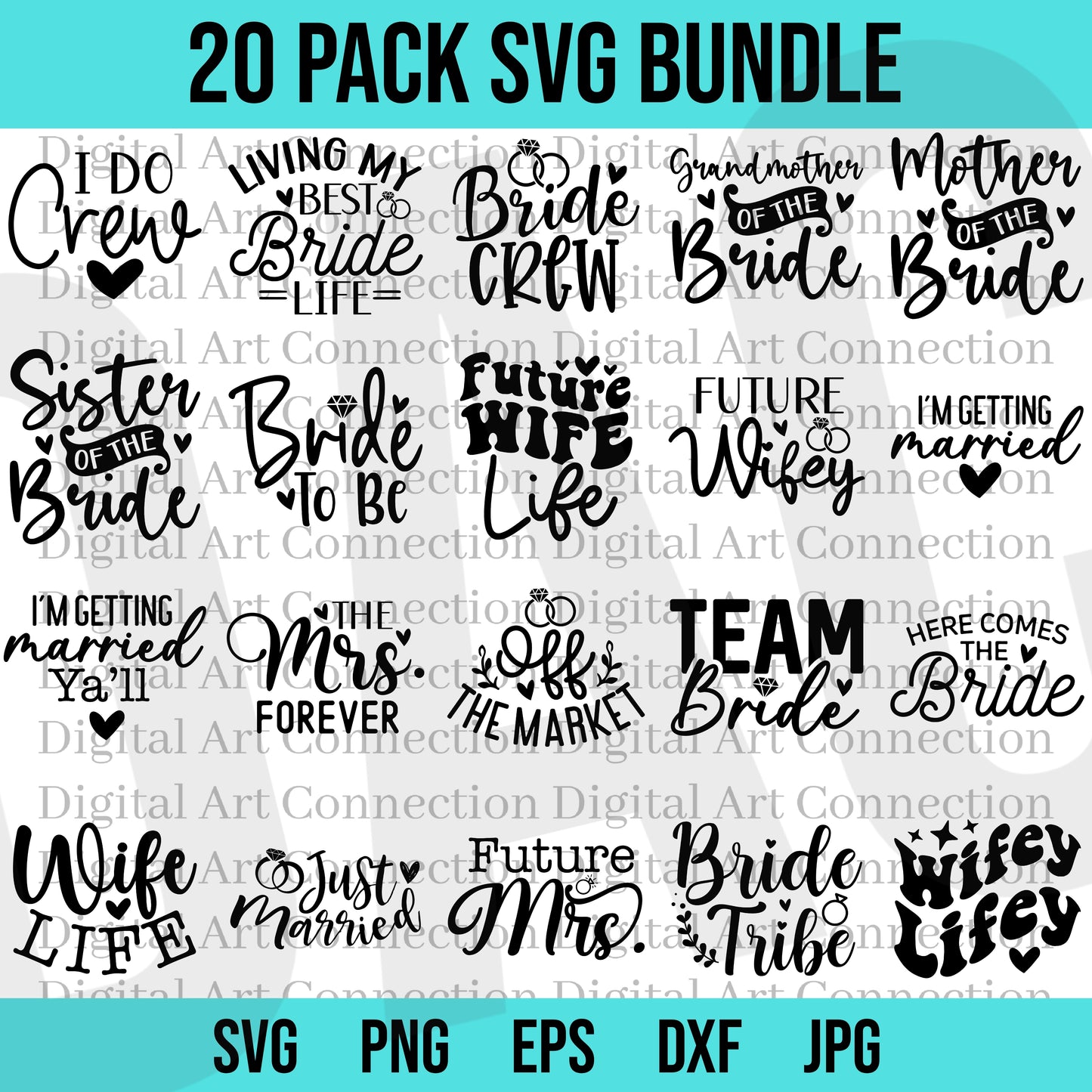 20 Pack Bride/Wife SVG Bundle