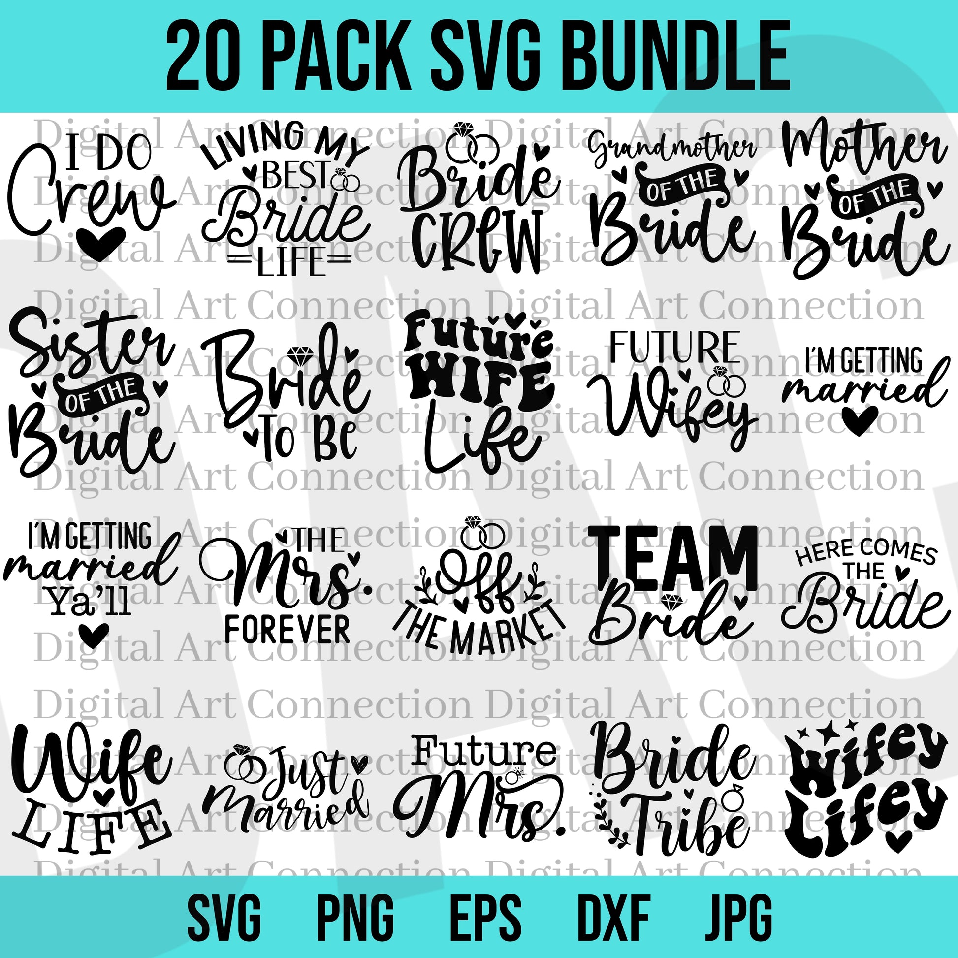 20 Pack Bride/Wife SVG Bundle