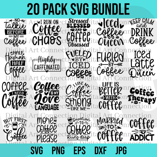 20 Pack Coffee SVG Bundle