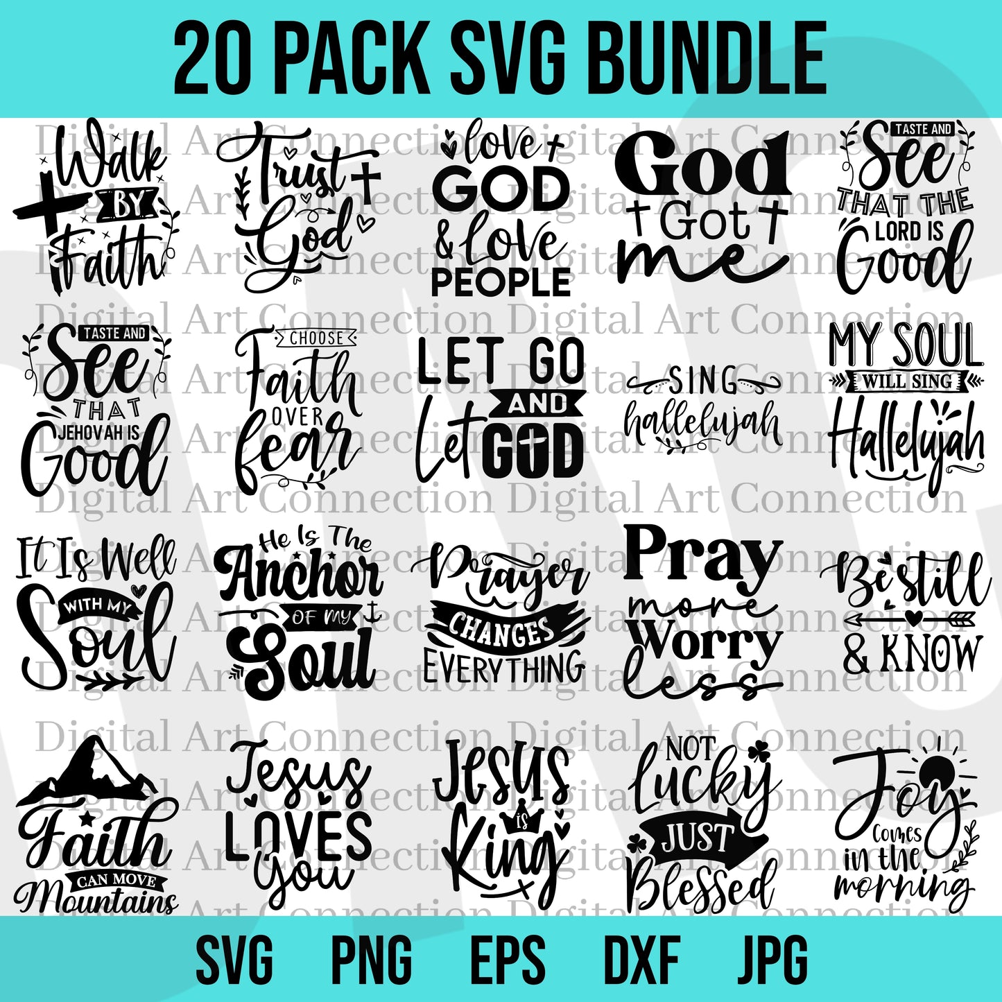 20 Pack Faith SVG Bundle