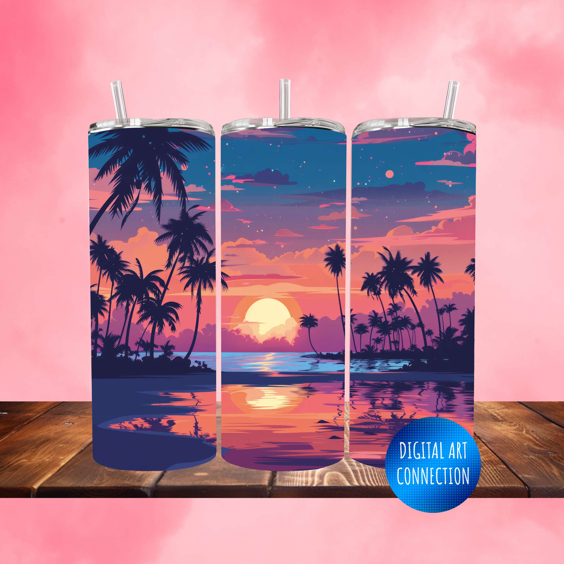 Beach Night II 20 Oz Skinny Tumbler Wrap