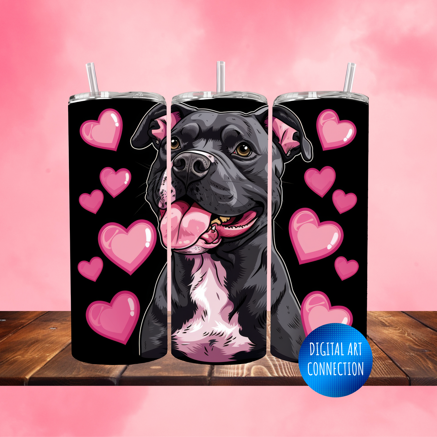 Pitbull Love 20 Oz Skinny Tumbler Wrap