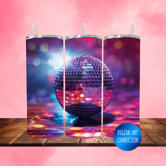 Disco Ball 20 Oz Skinny Tumbler Wrap