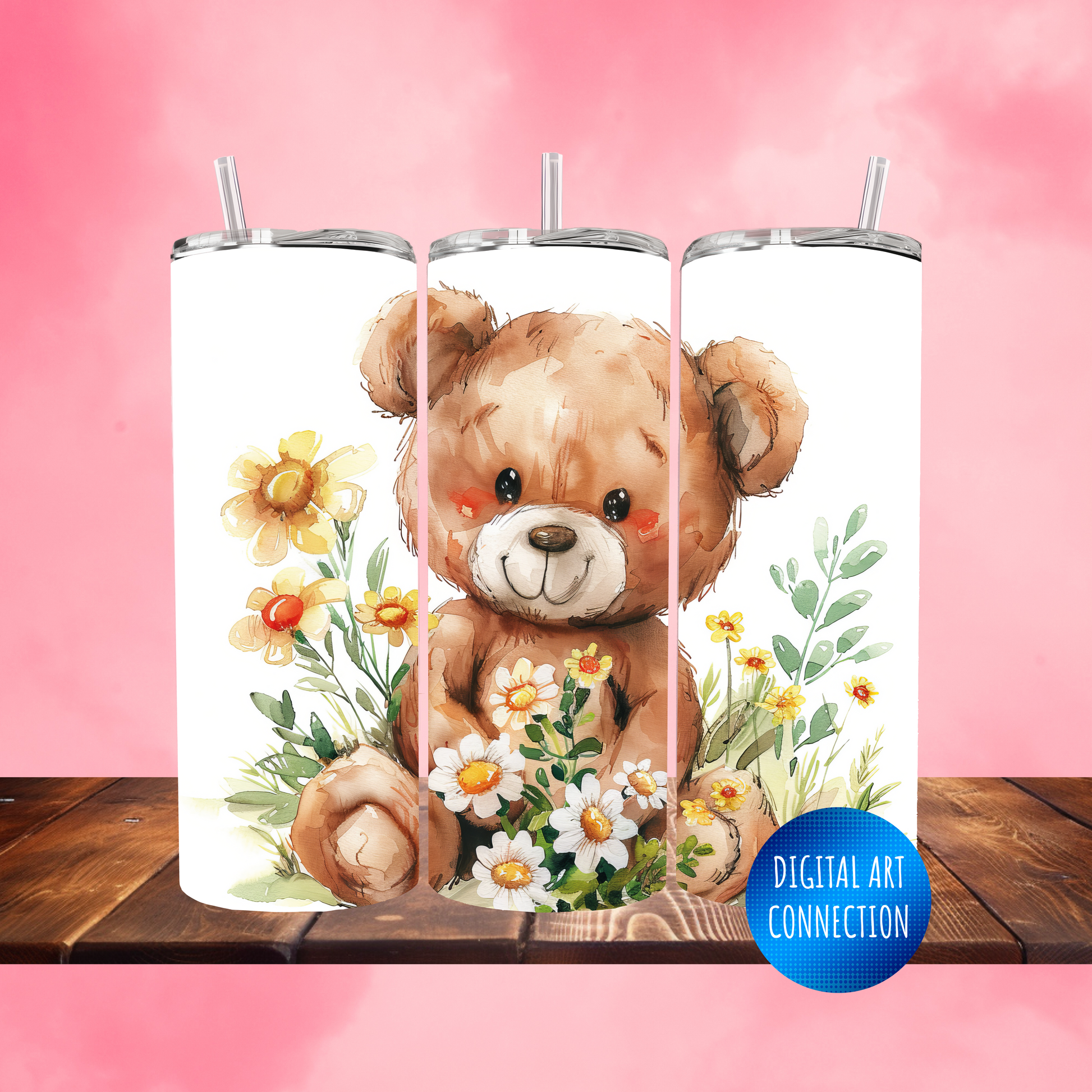 Teddy Bear III 20 Oz Skinny Tumbler Wrap