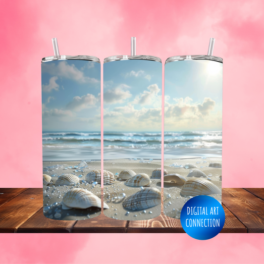 Beach Shells 20 Oz Skinny Tumbler Wrap