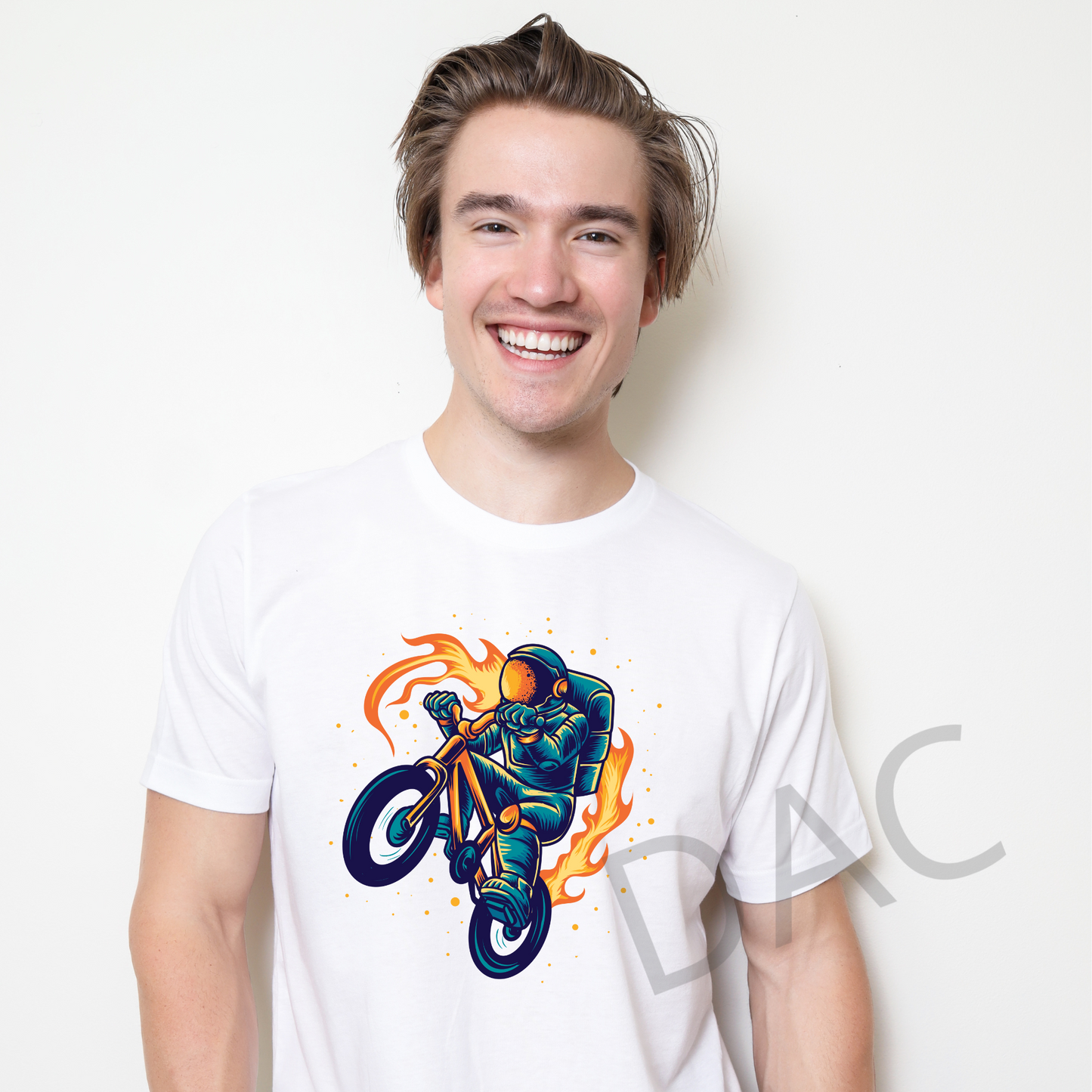 Bella Canvas 3001 White Unisex T-Shirt Male Model Mockup