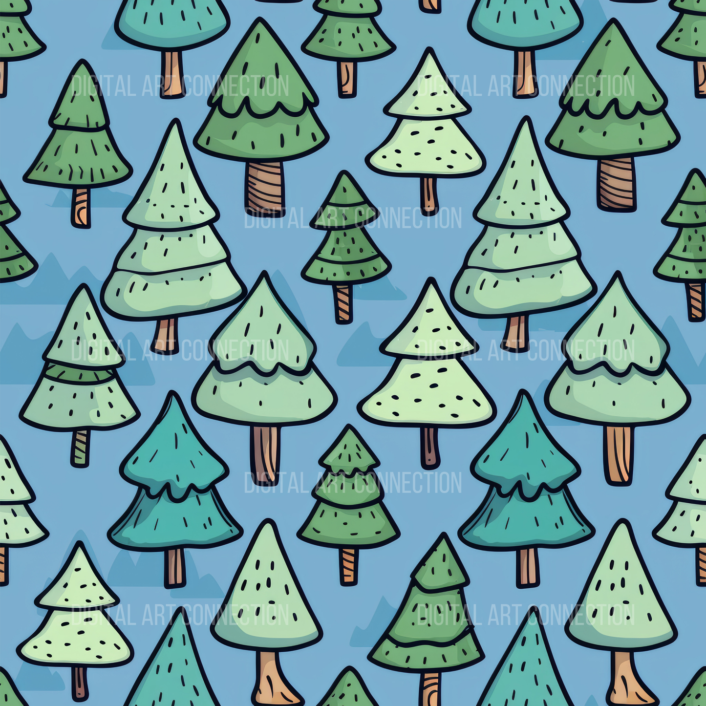 Christmas Trees Design Seamless Digital Paper