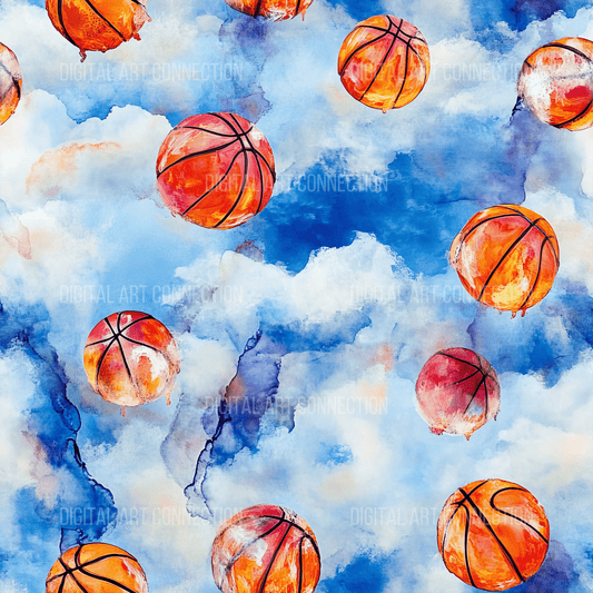 Basketball Design Seamless Digital Paper