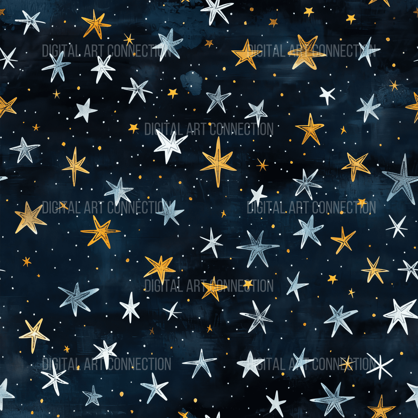 Night Stars Design Seamless Digital Paper