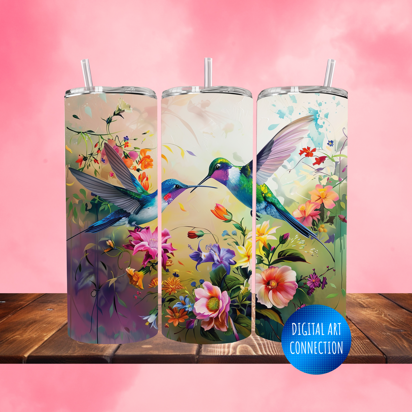 Hummingbirds 20 Oz Skinny Tumbler Wrap