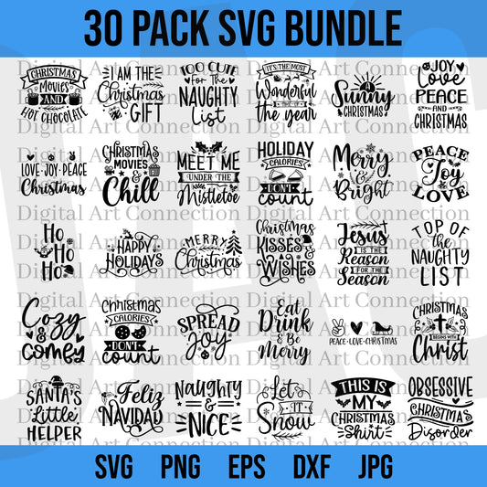 30 Pack Christmas SVG Bundle