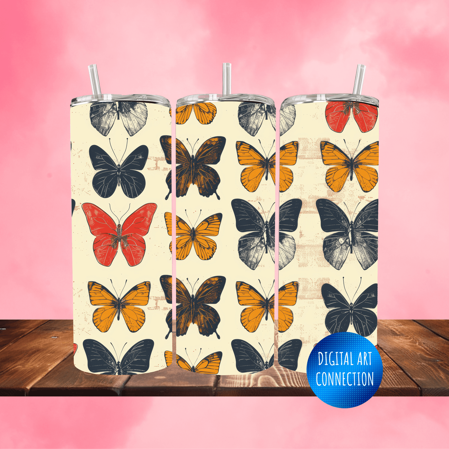 Butterflies II Oz Skinny Tumbler Wrap