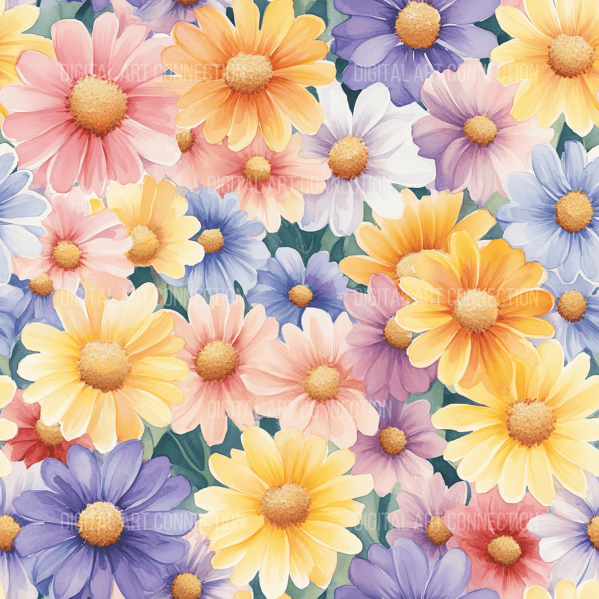 Field of Flowers Design Seamless Digital Paper