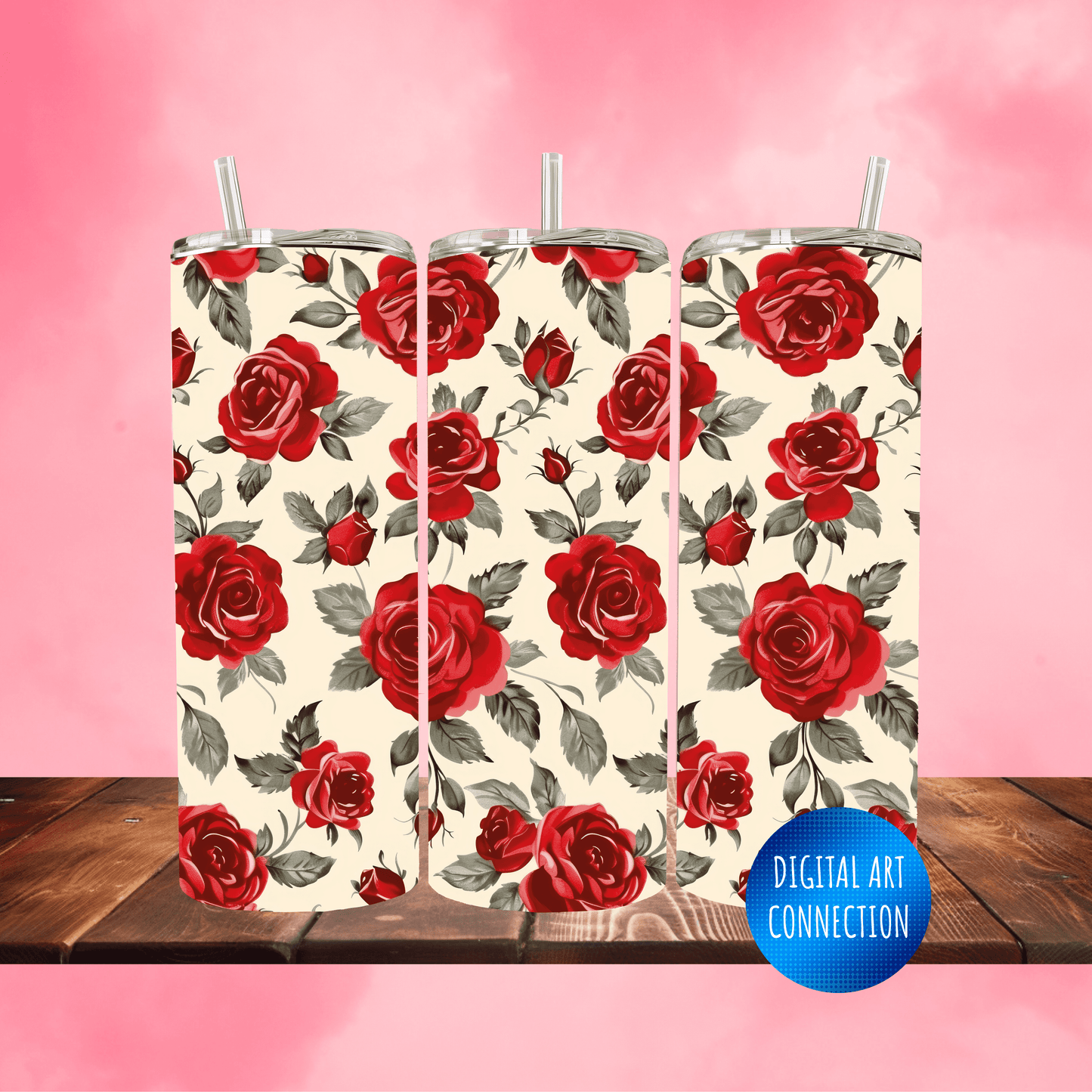 Red Roses Oz Skinny Tumbler Wrap