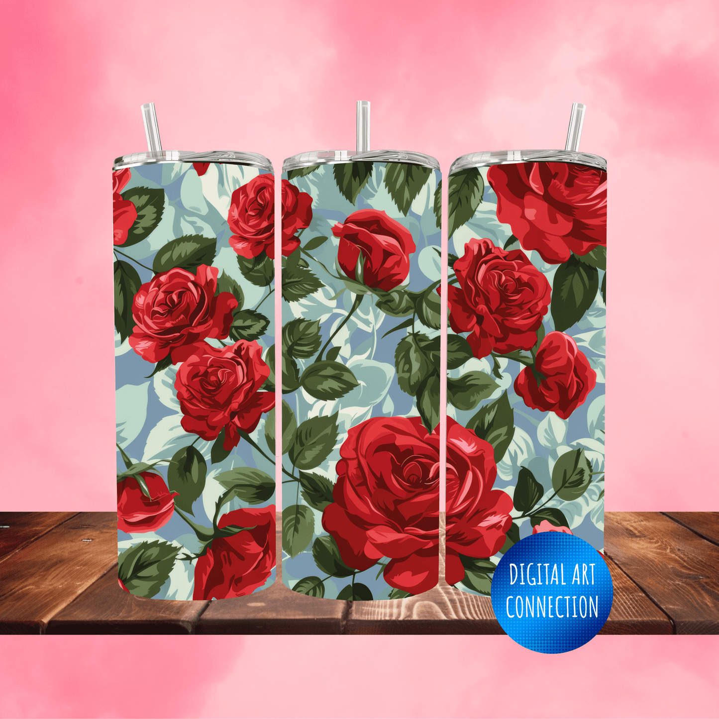 Red Roses II Oz Skinny Tumbler Wrap