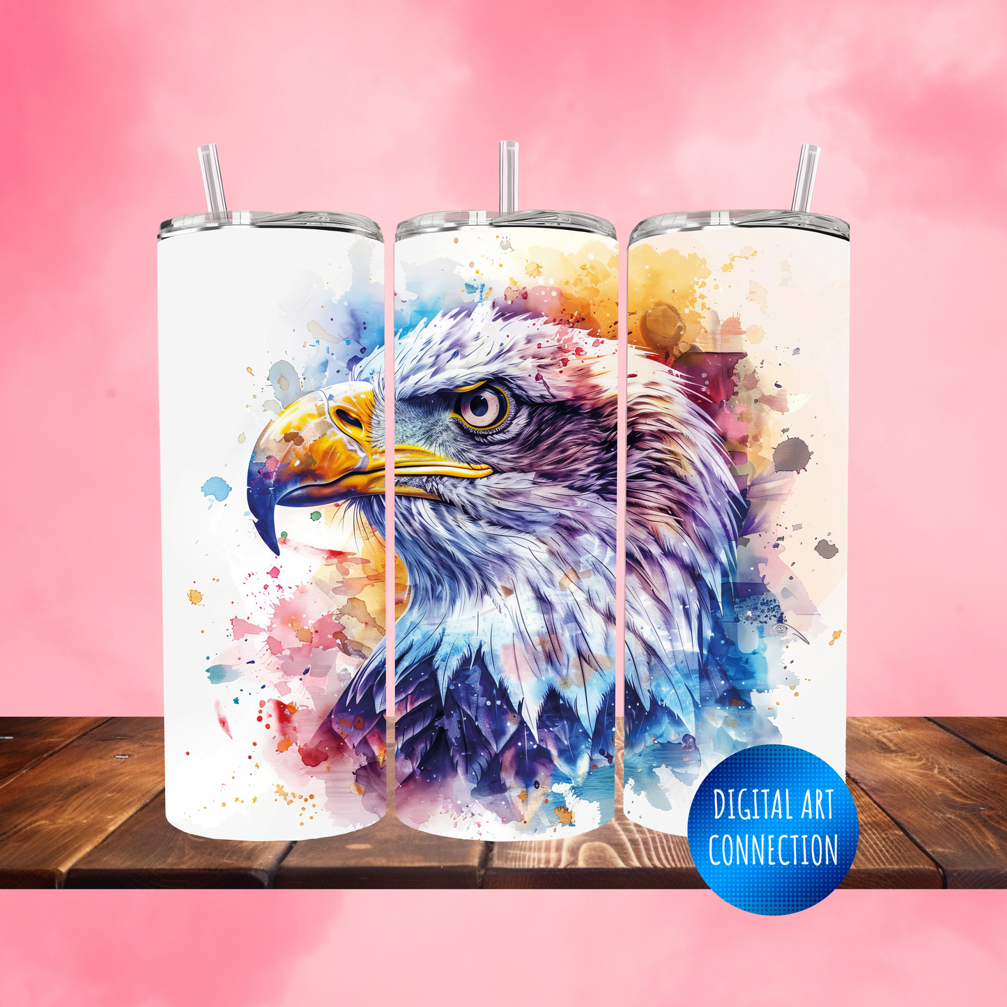 Bald Eagle 20 Oz Skinny Tumbler Wrap