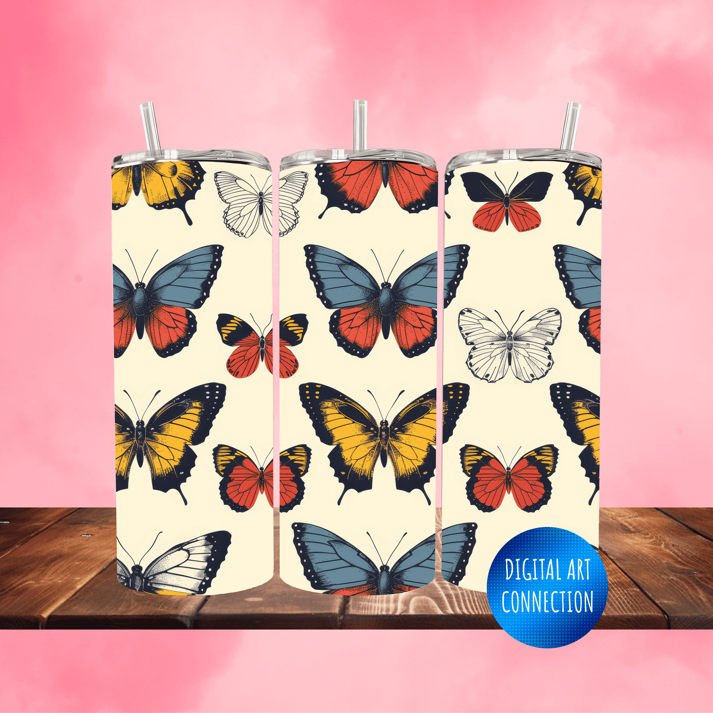 Butterflies IV Oz Skinny Tumbler Wrap