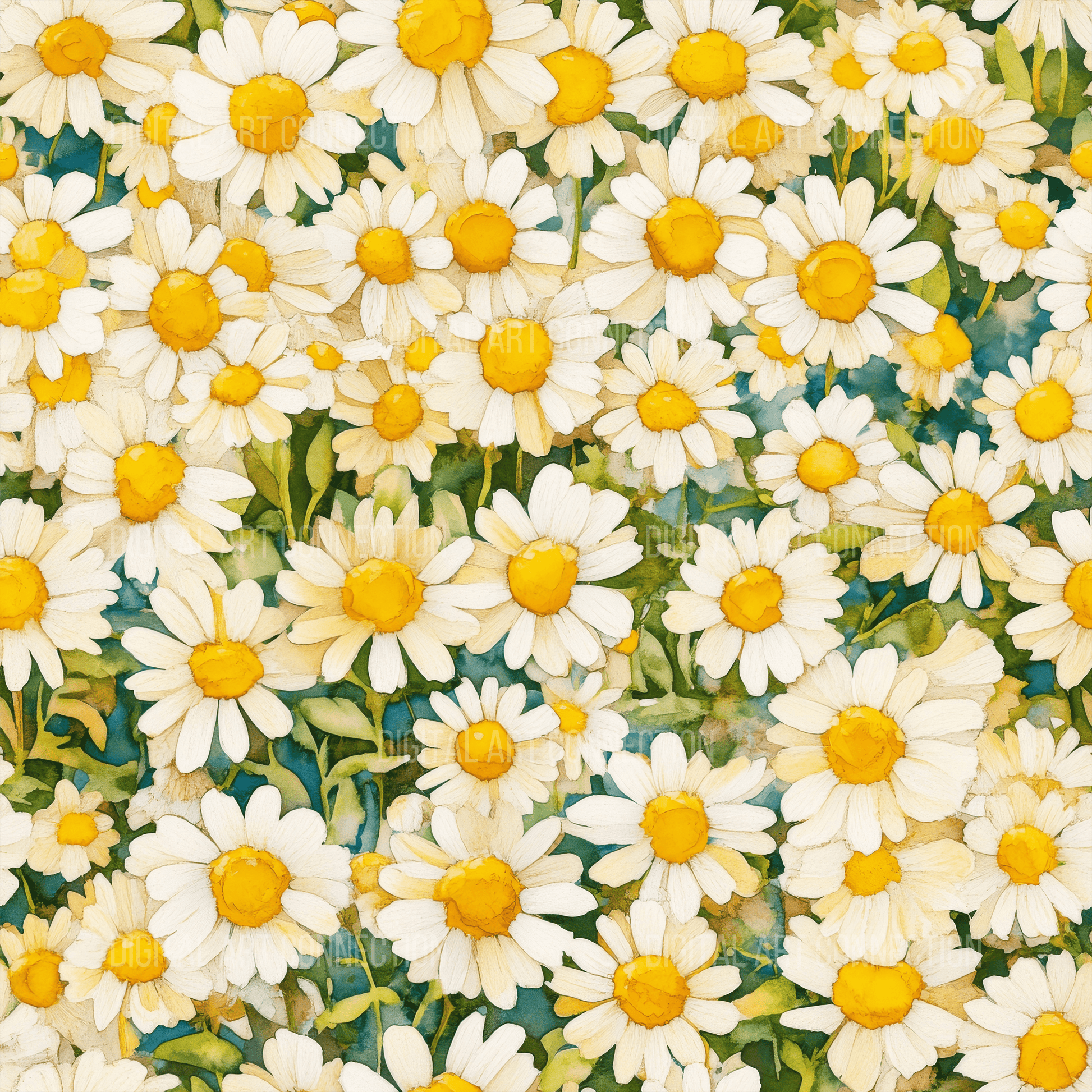 Daisies Design Seamless Digital Paper