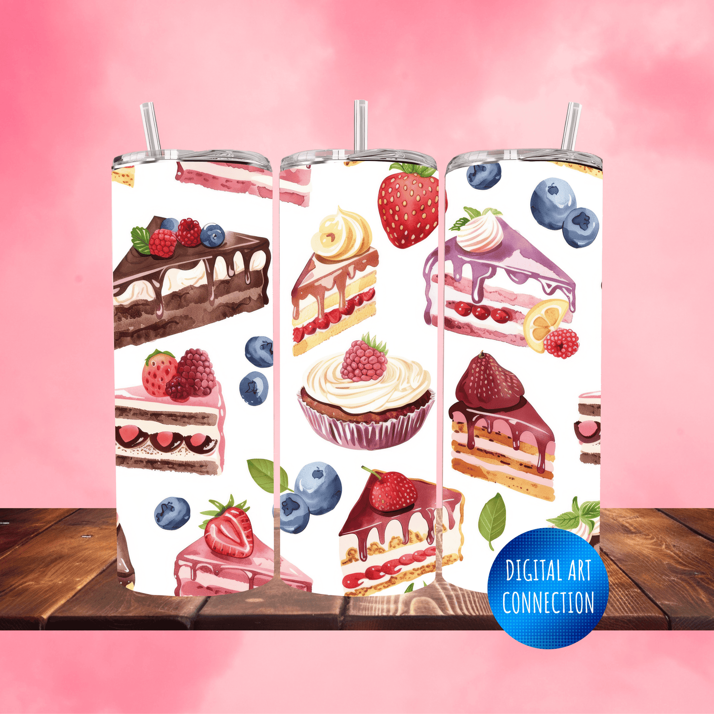 Cakes and Fruit Oz Skinny Tumbler Wrap