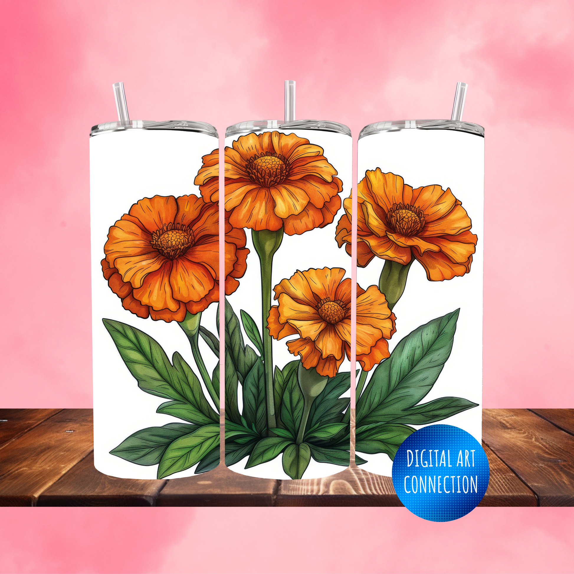 Flower's Bloom 20 Oz Skinny Tumbler Wrap