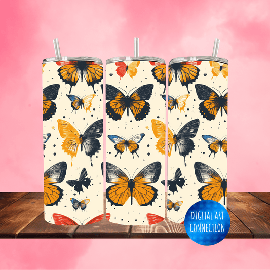 Butterflies V Oz Skinny Tumbler Wrap