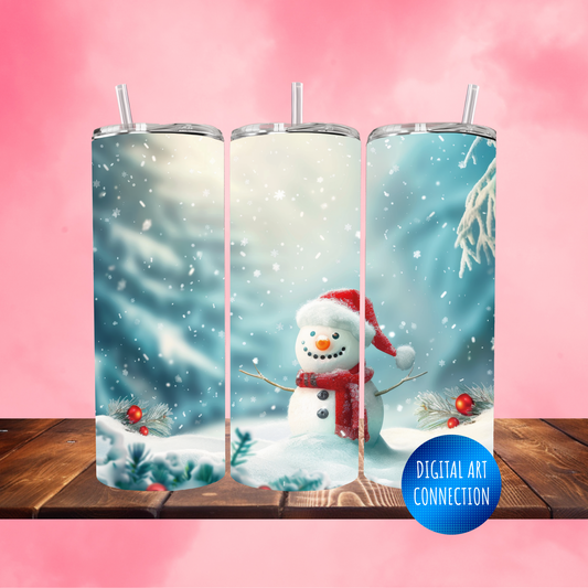 A Snowman's Christmas 20 Oz Skinny Tumbler Wrap