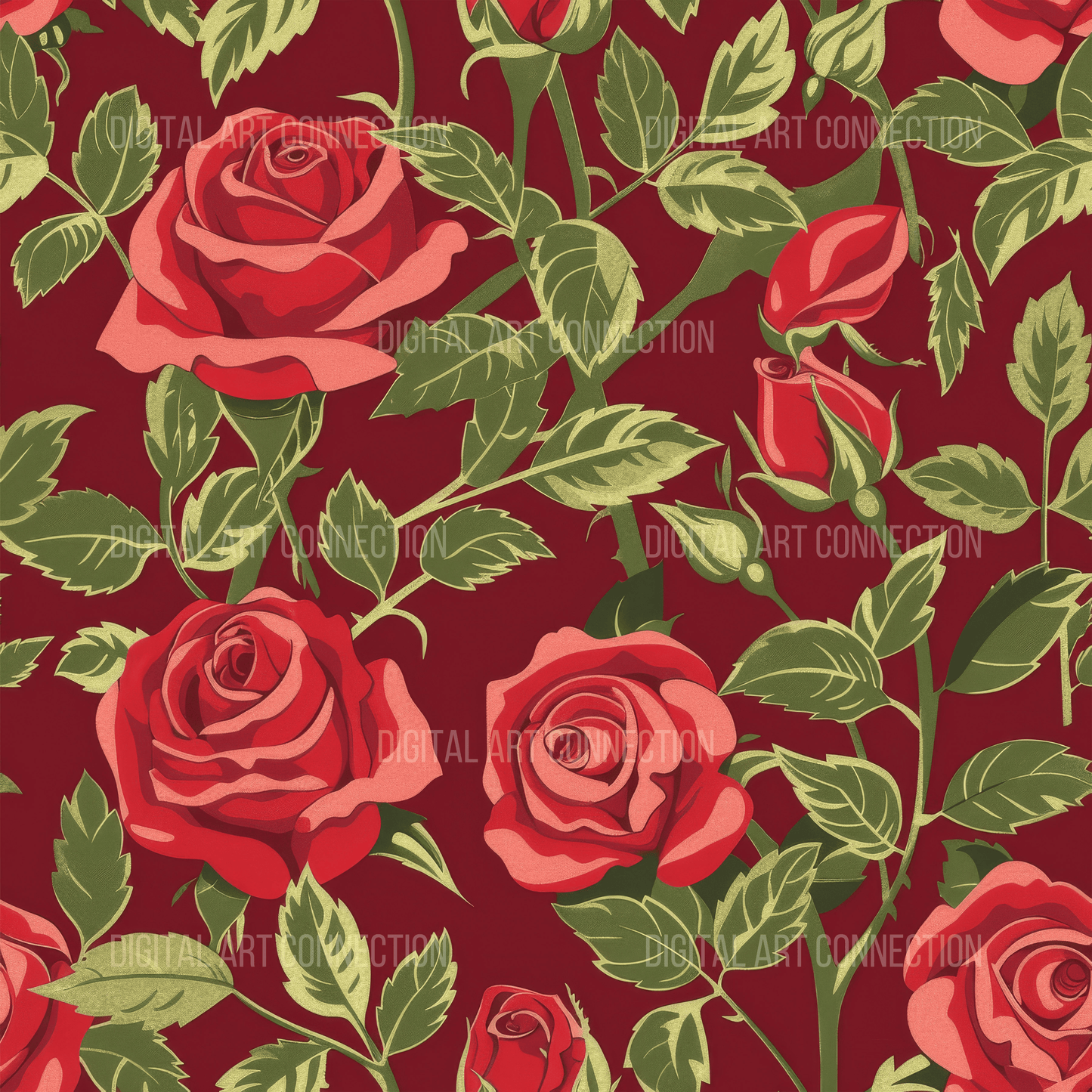 Red Roses III Design Seamless Digital Paper