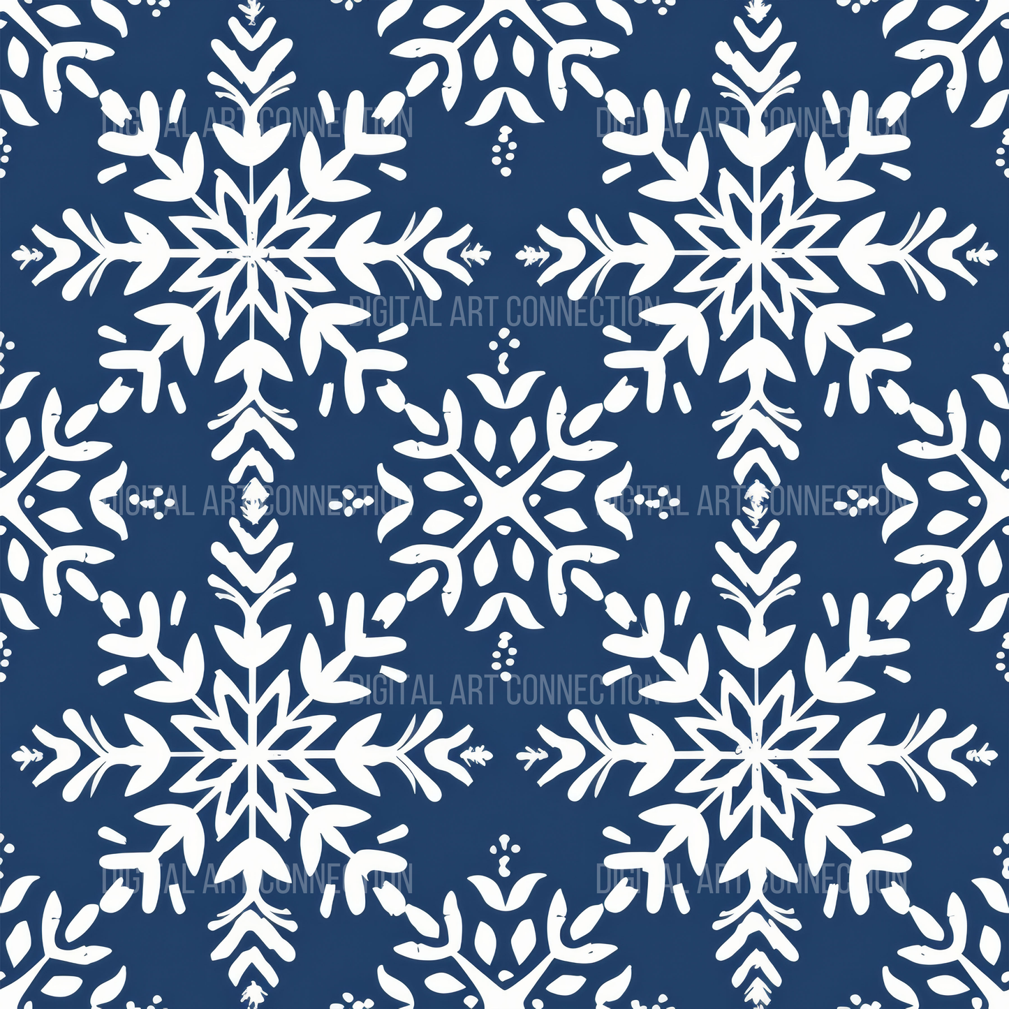 Snowflake Pattern Design Seamless Digital Paper