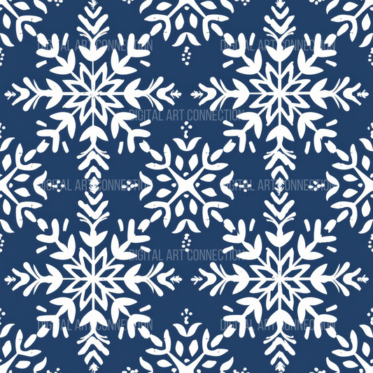 Snowflake Pattern Design Seamless Digital Paper